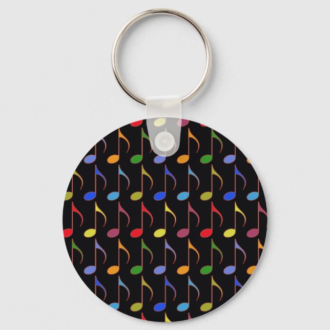 Porte-clés notes musicales colorées motif (Recto)