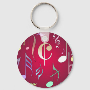 Porte-clés Notes musicales de couleur