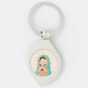 Porte-clés Notre-Dame de Guadalupe style Kawaii