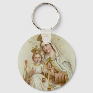 Porte-clés Notre Madame du mont Carmel w/scapular et de Jésu