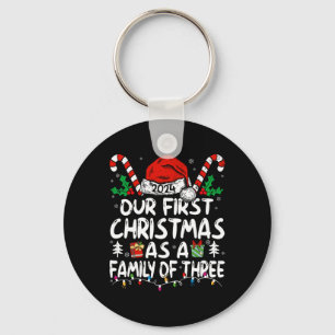 Porte-clés Notre Premier Noël En Famille De Trois 2024 Nouvea