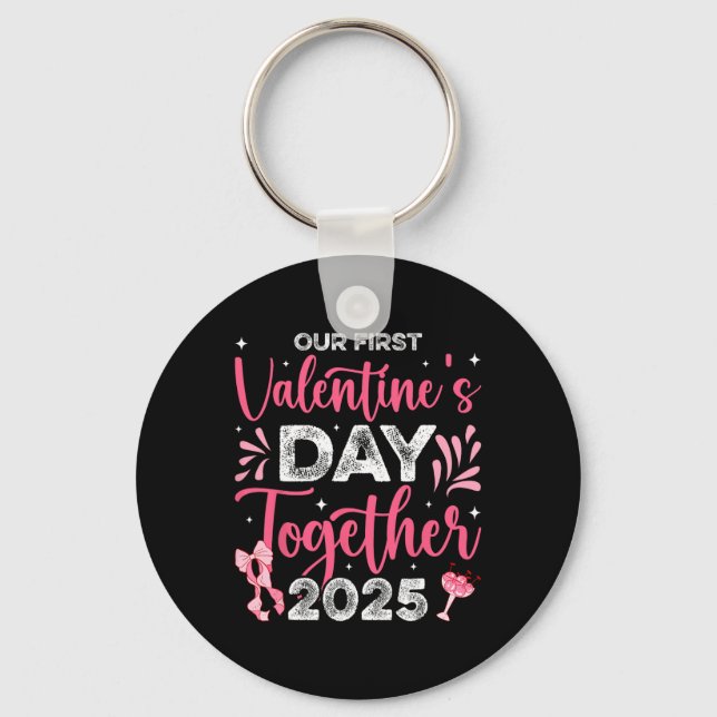 Porte-clés Notre première Saint Valentin Ensemble 2025 Husbyn (Recto)