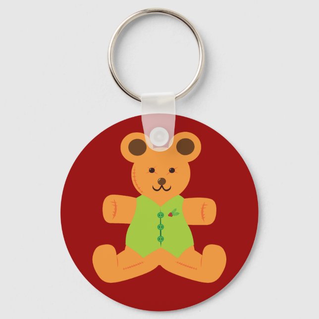 Porte-clés Nounours de Noël mignon (Recto)