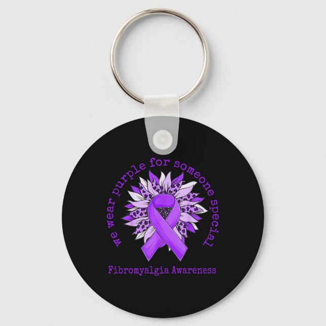 Porte-clés Nous Portons Violet Fibromyalgie Sensibilisation T (Recto)