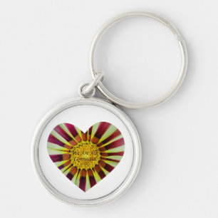 Porte-clés Nous sommes tous connectés, fleur de coeur