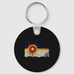 Porte-clés Nouveau drapeau de Tulsa vintage en détresse Tulsa