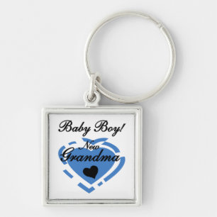Porte-clés Nouveau Grand-mère Baby Boy Blue Heart Cadeaux
