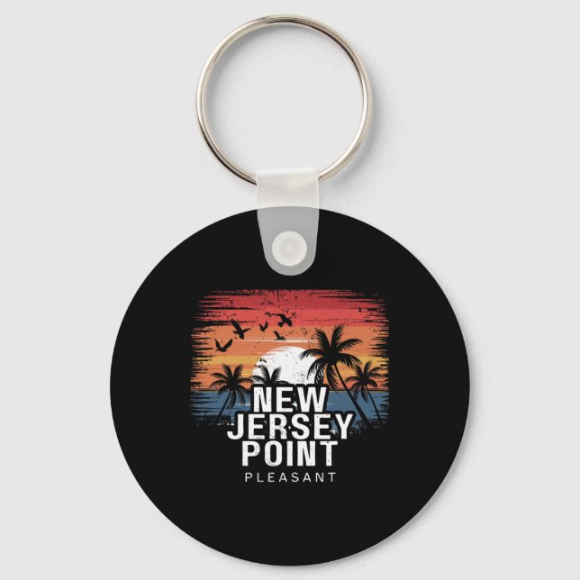Porte-clés Nouveau Jersey Point Pleasant Surfant Surfeur  (Recto)