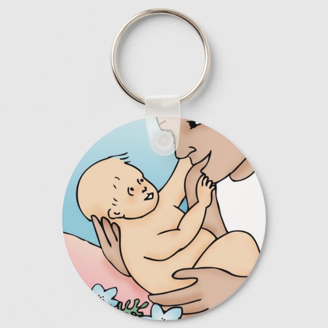 Porte-clés Nouveau papa et bébé (Recto)