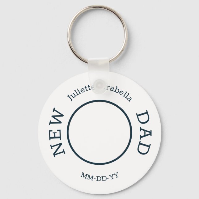 Porte-clés Nouveau papa première fois papa photo personnalisé (Recto)