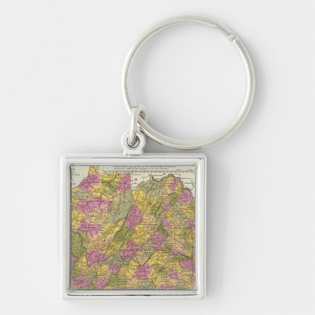 Porte-clés Nouvelle Carte De La Virginie (Devant)