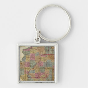 Porte-clés Nouvelle carte de l'état de l'Illinois 2