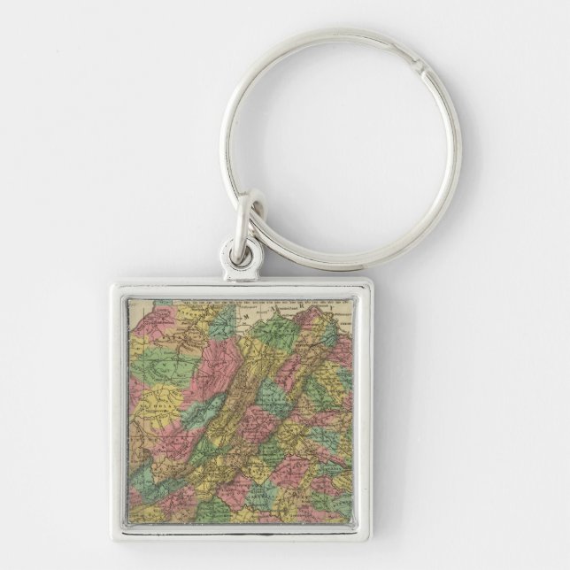 Porte-clés Nouvelle Carte De Virginie 2 (Devant)
