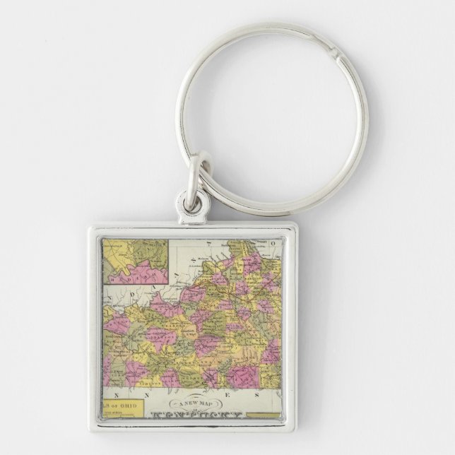 Porte-clés Nouvelle Carte Du Kentucky (Devant)