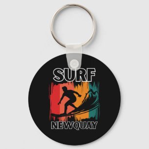 Porte-clés Nouvelle-Quay Surf Rétro Cornwall Surfant et ambia