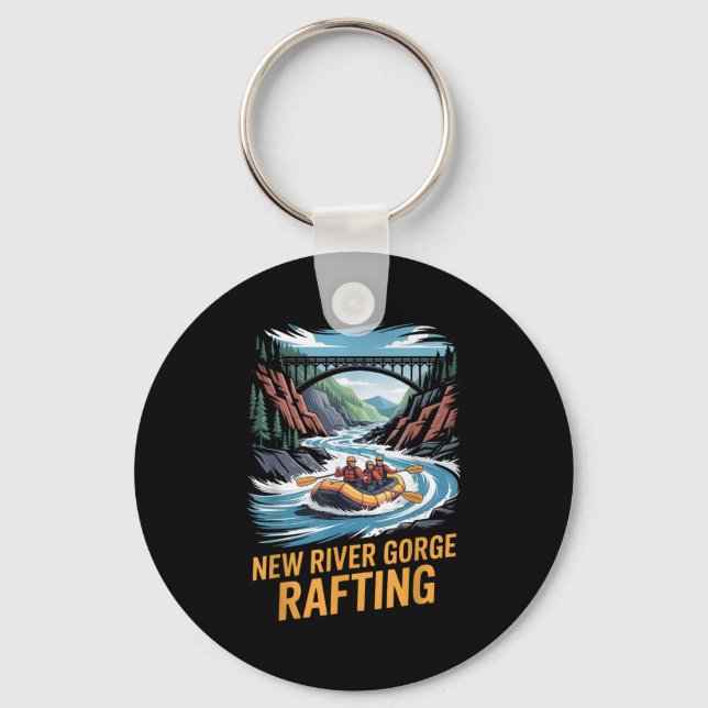 Porte-clés Nouvelle rivière Gorge Rafting Whitewater Kayak Ou (Recto)