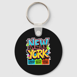 Porte-clés Nouvelle ville de york ciel brun de Queens Manhatt