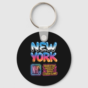 Porte-clés Nouvelle ville de york ciel brun x queues manhatta