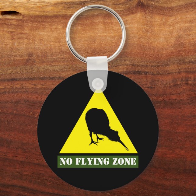 Porte-clés Nouvelle-Zélande, Kiwi Bird & No Flying Zone /Aote (Recto)