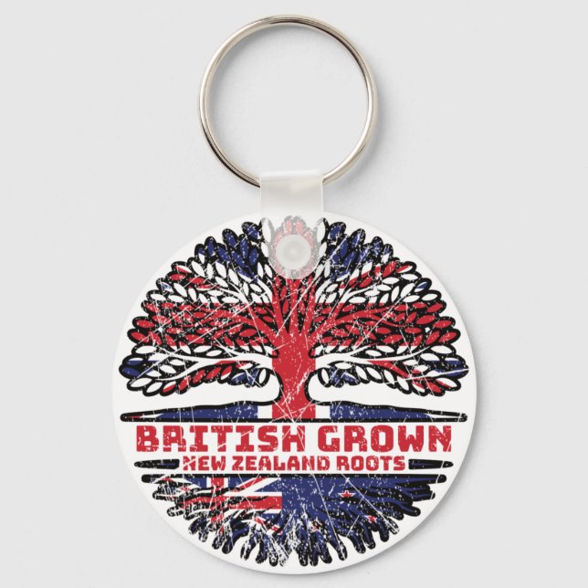Porte-clés Nouvelle-Zélande Royaume-Uni British Tree Roots (Recto)
