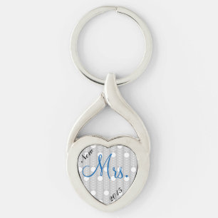 Porte-clés Nouvelles mariées "Mme" Heart Keychain