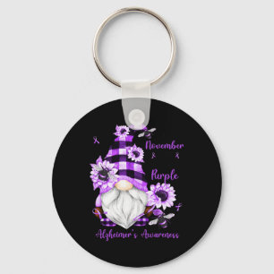 Porte-clés Novembre Nous Portons Des Gnomes Violets Alzheimer