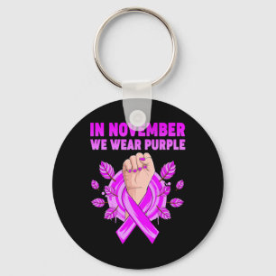 Porte-clés Novembre Nous Portons le Violet Alzheimerheimer Se