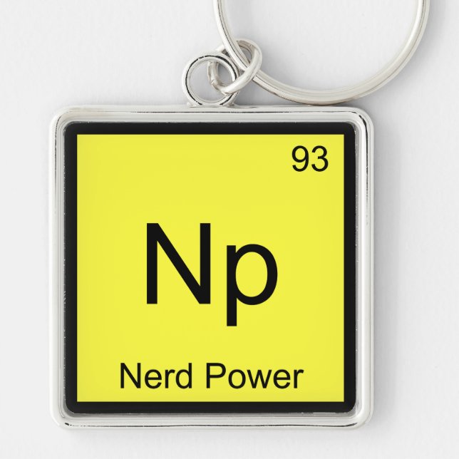 Porte-clés Np - Symbole de l'élément de chimie de puissance N (Devant)