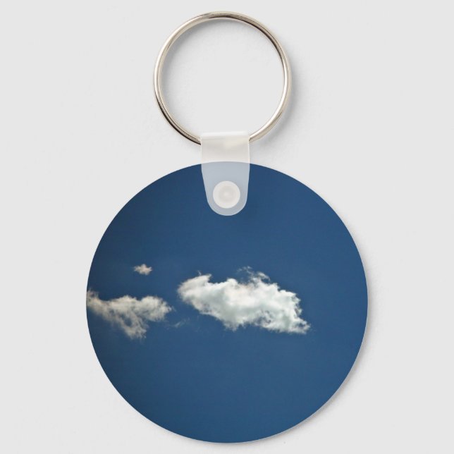 Porte-clés Nuage blanc fluide sur ciel bleu profond (Recto)