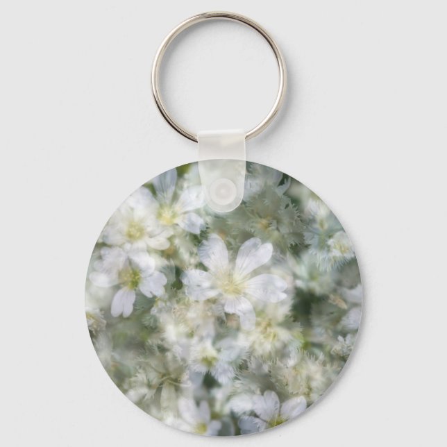Porte-clés Nuage de fleurs blanches (Recto)