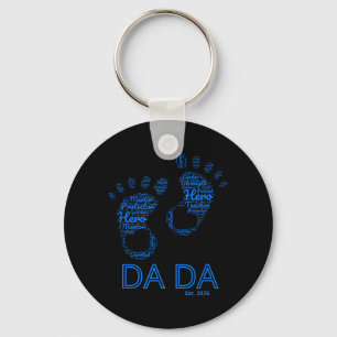 Porte-clés Nuage de mots de la fête des pères Dada 2026 Bébé