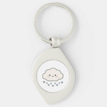 Nuage de Pluie Souriant Mignon Faisant Pleuvoir de