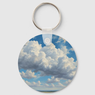 Porte-clés Nuages blancs et ciel bleu clair