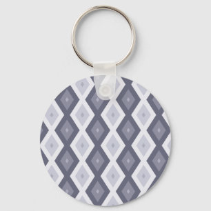 Porte-clés Nuances de bleu gris motif diamant