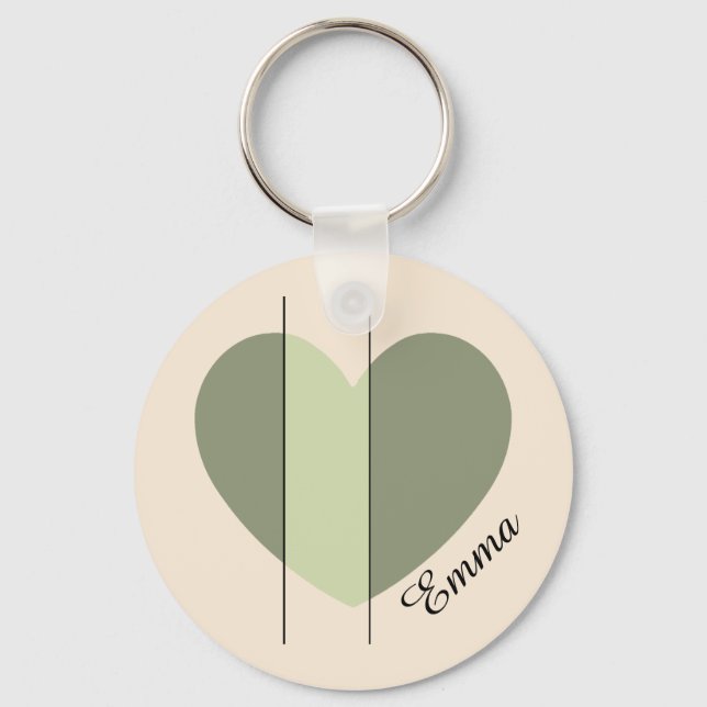 Porte-clés Nuances de Cœur Vert (Recto)