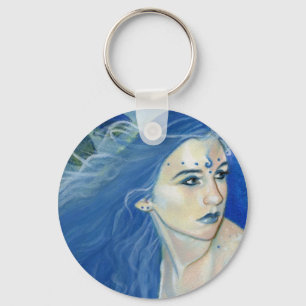 Porte-clés Nuances de sirène de porte - clé bleu