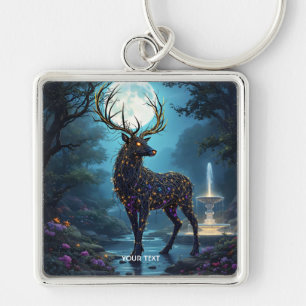 Porte-clés Nuit de cerf de lune fantaisiste mignonne