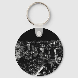 Porte-clés Nuit de New York en noir et blanc