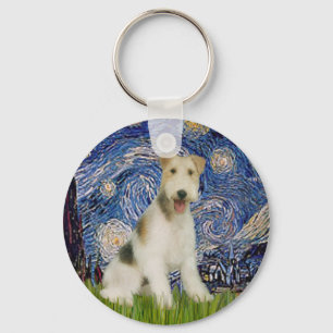Porte-clés Nuit étoilée - Fil Fox Terrier (M)