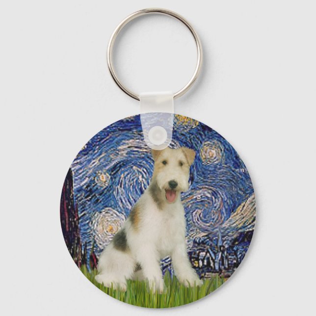 Porte-clés Nuit étoilée - Fox-Terrier à poil dur (M) (Recto)