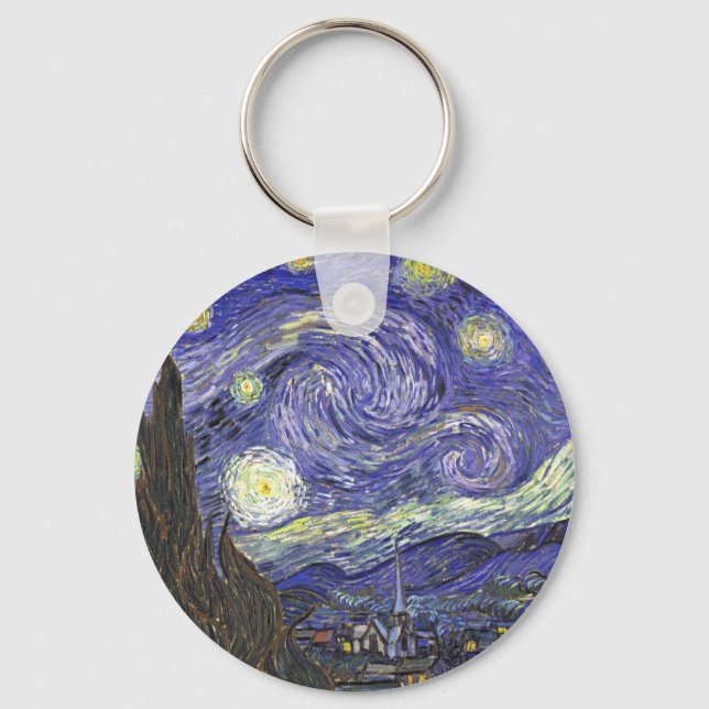 Porte-clés Nuit étoilée par Van Gogh porte - clé rond (Recto)