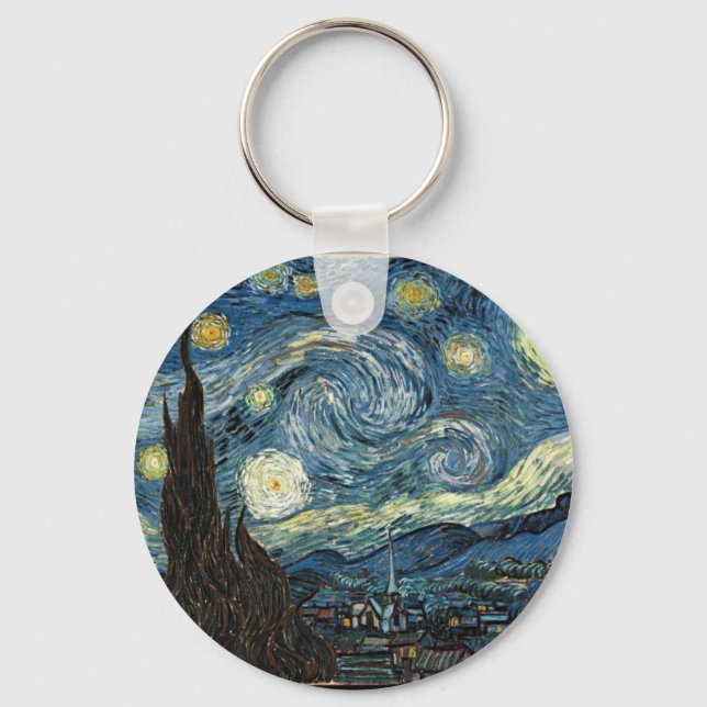 Porte-clés Nuit étoilée par Vincent Van Gogh (Recto)