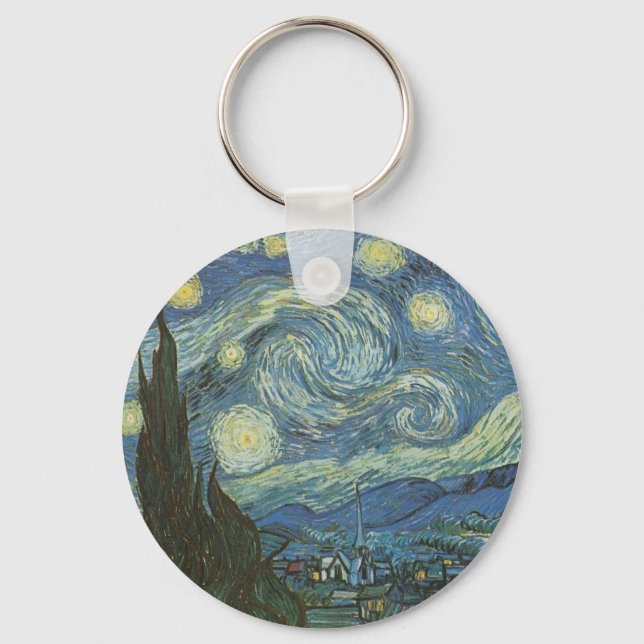 Porte-clés Nuit étoilée par Vincent Van Gogh (Recto)