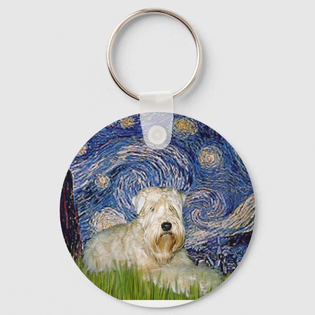 Porte-clés Nuit étoilée - Wheaten Terrier 1 (Recto)