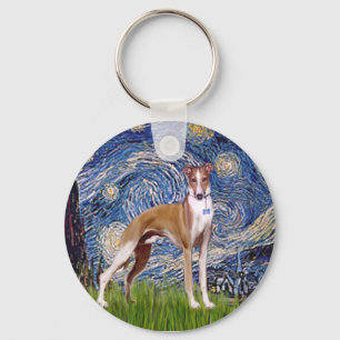 Porte-clés Nuit étoilée - Whippet (stand)