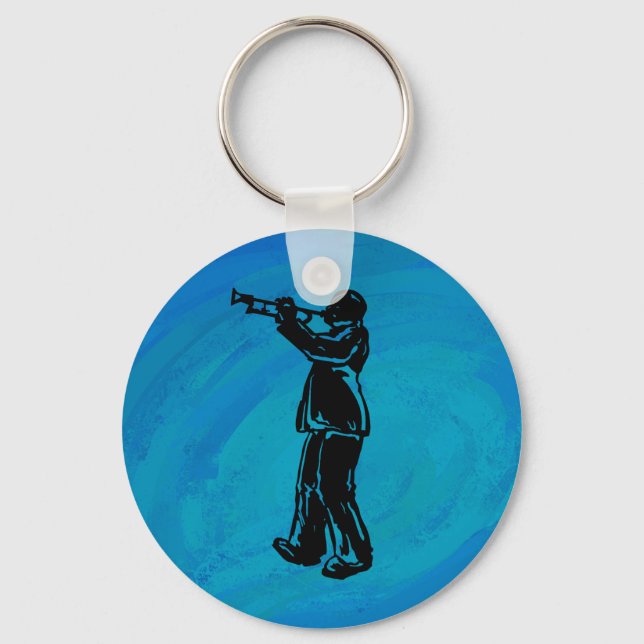 Porte-clés Nuits de Boogie à New York Trumpet Bleu (Recto)