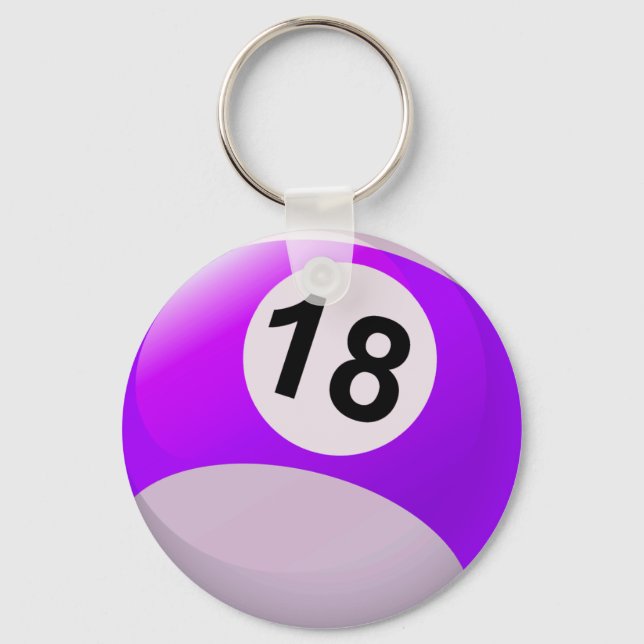 Porte-clés Number 18 Billiards Ball (Recto)