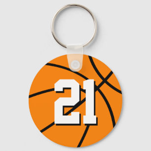 Porte-clés Number 21 basketball keychain Customizable