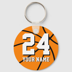 Porte-clés Number 24 basketball keychains Personalizable