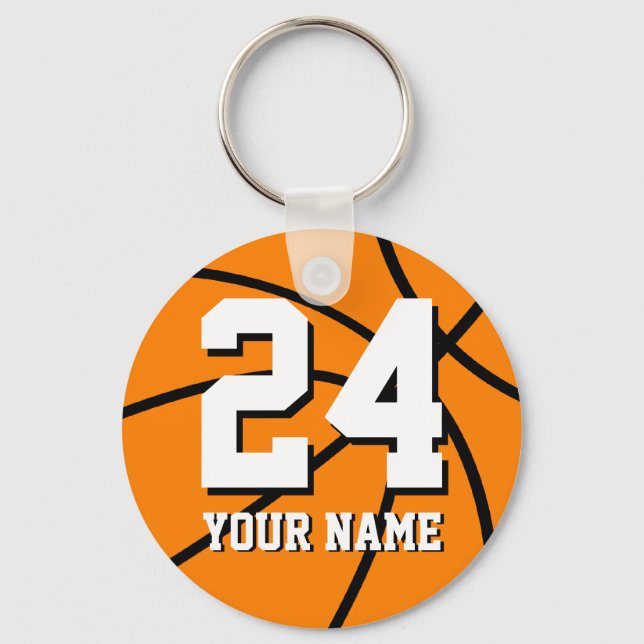 Porte-clés Number 24 basketball keychains | Personalizable (Recto)